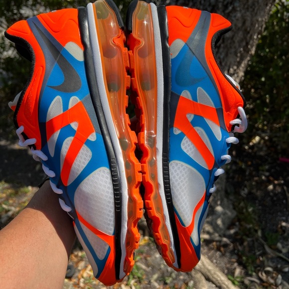 Nike Air Max+ 2012 White/Black-Mango-Bright Blue men’s size 11.5 New with Box - Picture 9 of 13